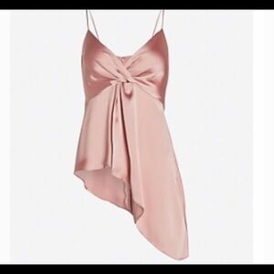 Express Satin Twist Front Asymmetrical‎ Cami pink medium